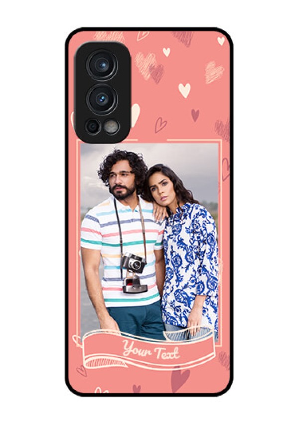 Oneplus Nord 2 5G Custom Glass Phone Case  - Love doodle art Design