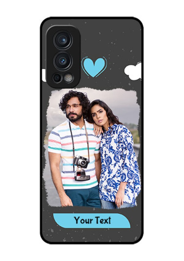 Oneplus Nord 2 5G Custom Glass Phone Case  - Splashes with love doodles Design