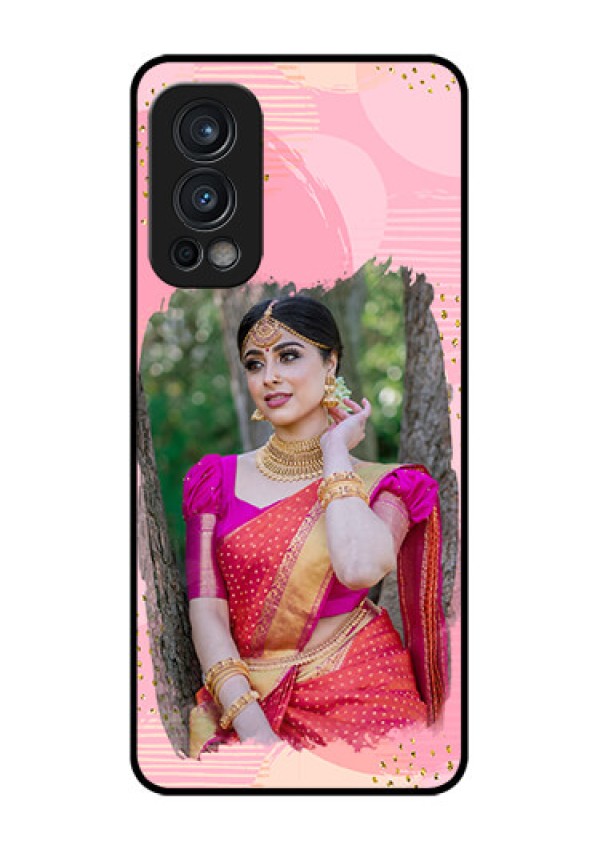 Oneplus Nord 2 5G Personalized Glass Phone Case  - Gold Glitter Splash Design
