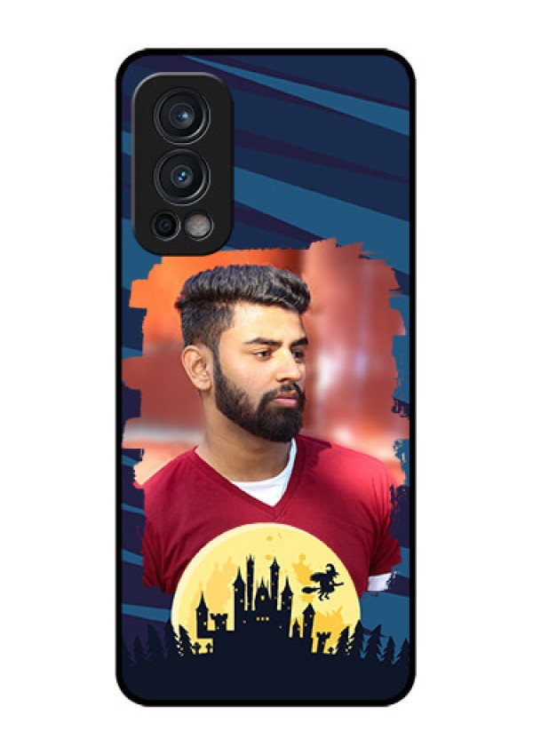 Oneplus Nord 2 5G Photo Printing on Glass Case  - Halloween Witch Design 
