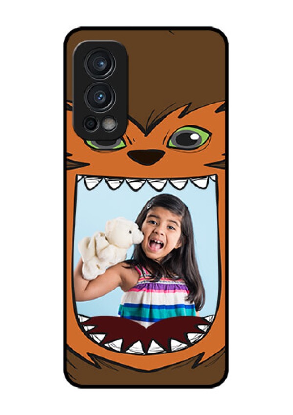 Oneplus Nord 2 5G Photo Printing on Glass Case  - Owl Monster Back Case Design