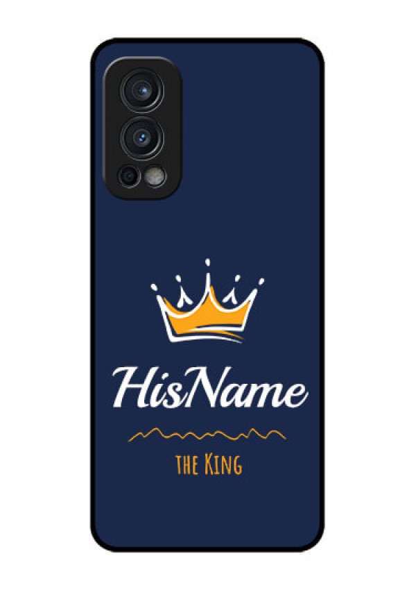 Oneplus Nord 2 5G Glass Phone Case King with Name