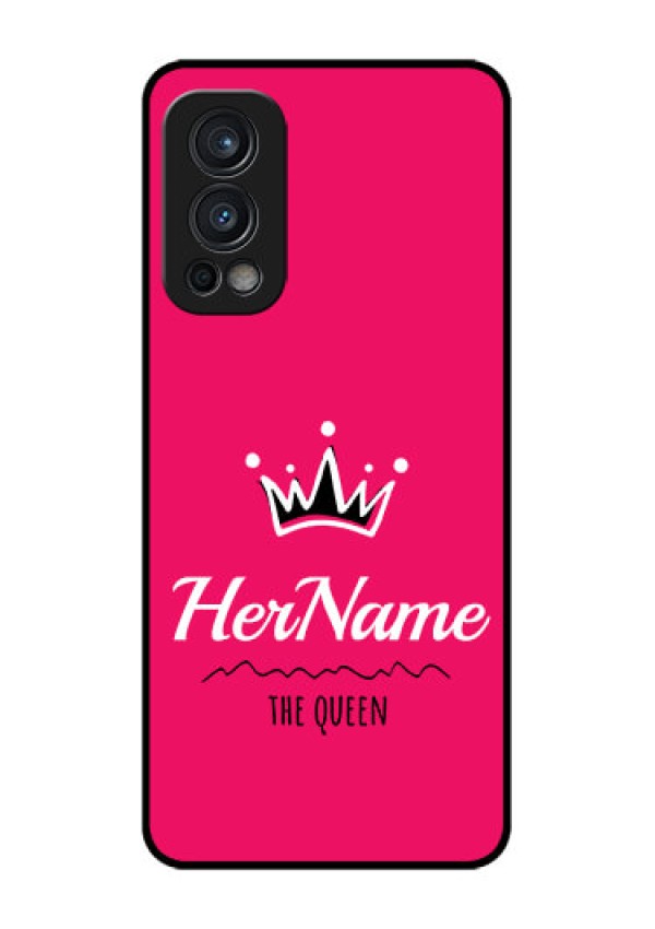 Oneplus Nord 2 5G Glass Phone Case Queen with Name