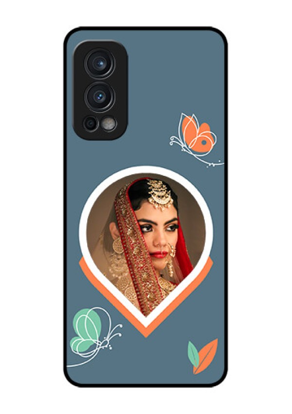 Nord 2 5G Custom Glass Mobile Case - Droplet Butterflies Design
