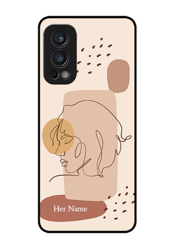 Nord 2 5G Photo Printing on Glass Case - Calm Woman line art Design