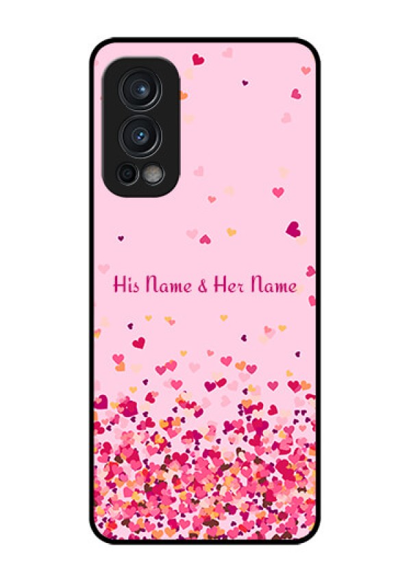 Nord 2 5G Photo Printing on Glass Case - Floating Hearts Design