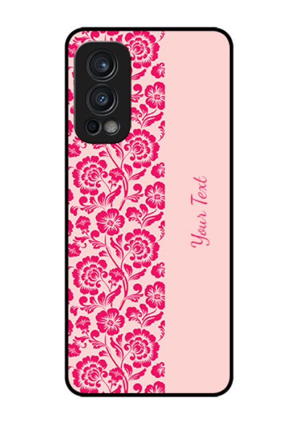 Nord 2 5G Custom Glass Phone Case - Attractive Floral Pattern Design