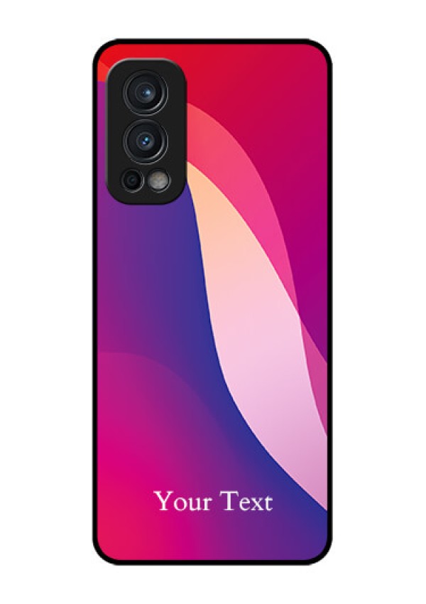 Nord 2 5G Personalized Glass Phone Case - Digital abstract Overlap Design