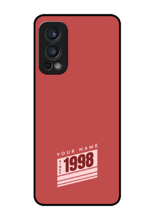 Nord 2 5G Custom Glass Phone Case - Red custom year of birth Design