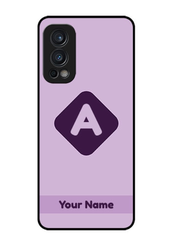 Nord 2 5G Custom Glass Mobile Case - Custom Letter in curved badge Design