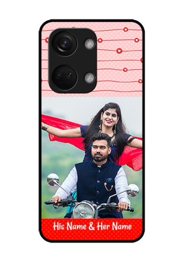 OnePlus Nord 3 5G Personalized Glass Phone Case - Red Pattern Case Design