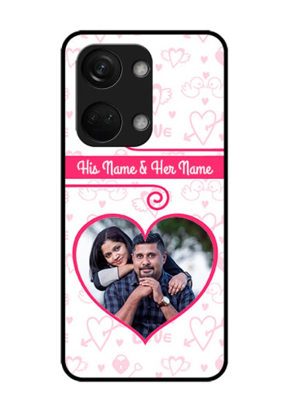 OnePlus Nord 3 5G Personalized Glass Phone Case - Heart Shape Love Design