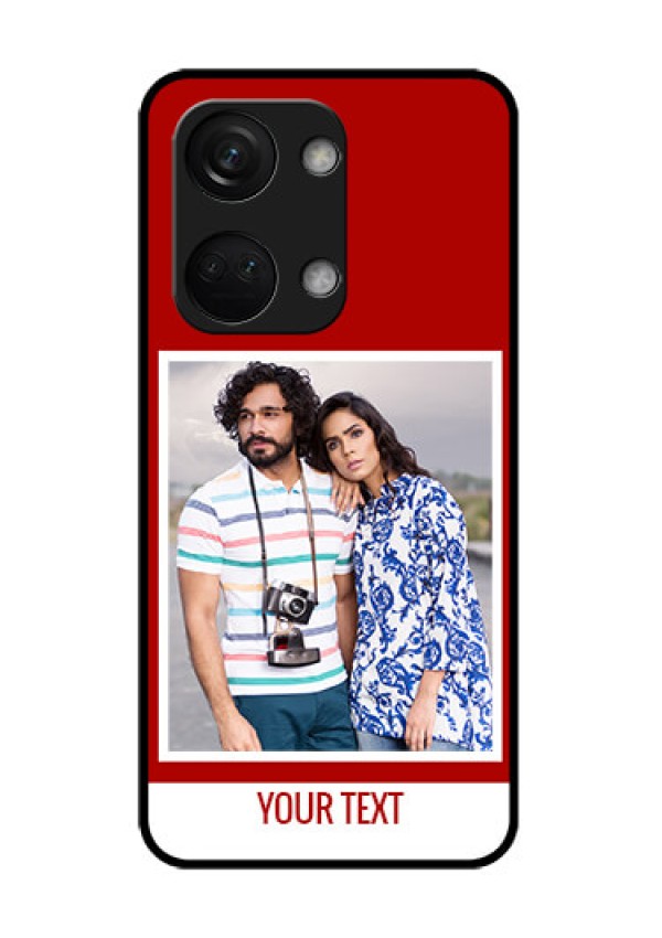OnePlus Nord 3 5G Personalized Glass Phone Case - Simple Red Color Design