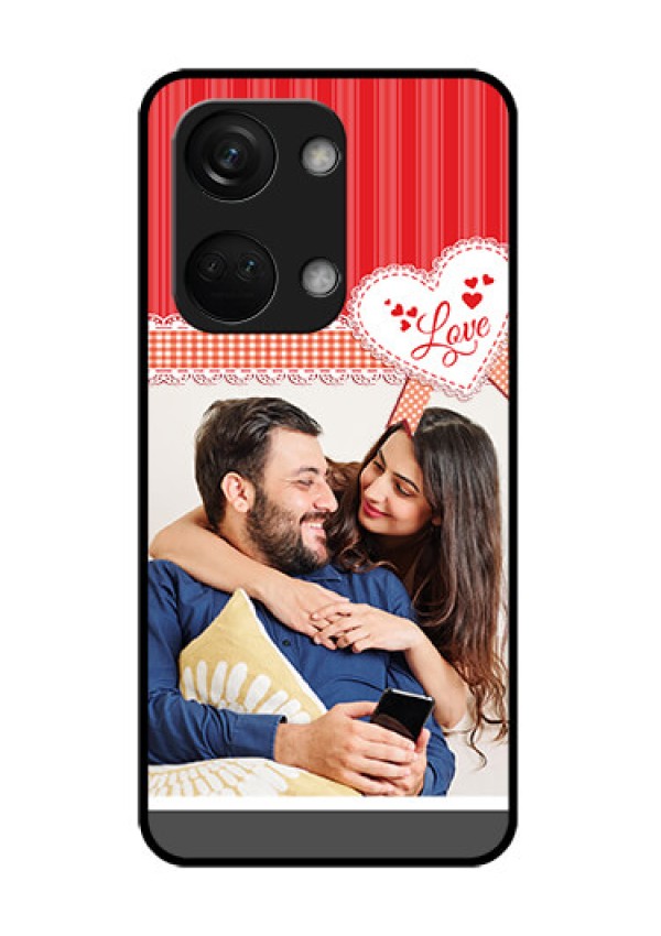 OnePlus Nord 3 5G Custom Glass Mobile Case - Red Love Pattern Design