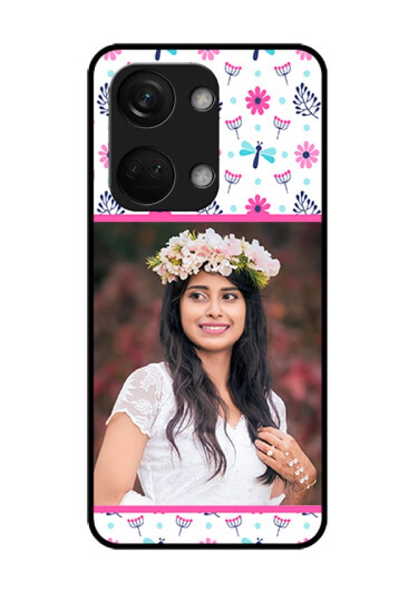 OnePlus Nord 3 5G Photo Printing on Glass Case - Colorful Flower Design