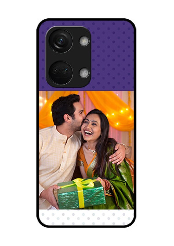 OnePlus Nord 3 5G Personalized Glass Phone Case - Violet Pattern Design