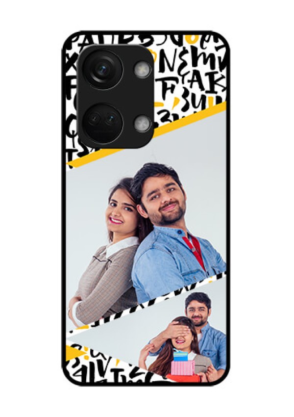 OnePlus Nord 3 5G Custom Glass Mobile Case - Letters Pattern Design