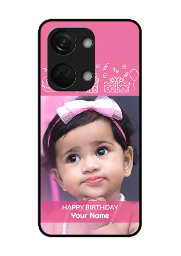 OnePlus Nord 3 5G Photo Printing on Glass Case - with Birthday Line Art Design