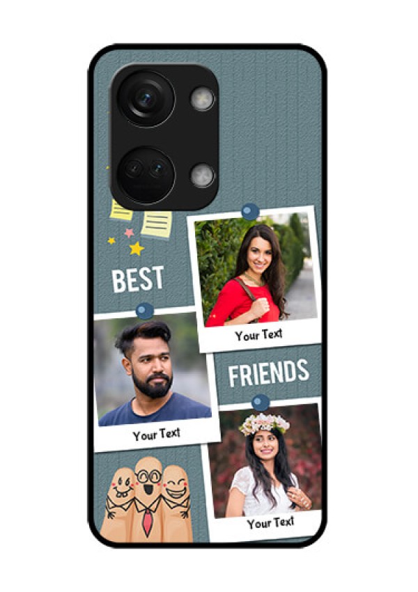OnePlus Nord 3 5G Personalized Glass Phone Case - Sticky Frames and Friendship Design