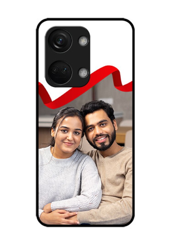 OnePlus Nord 3 5G Photo Printing on Glass Case - Red Ribbon Frame Design