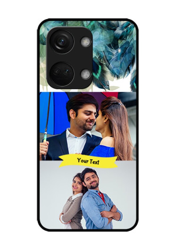 OnePlus Nord 3 5G Personalized Glass Phone Case - Image with Boho Peacock Feather Design