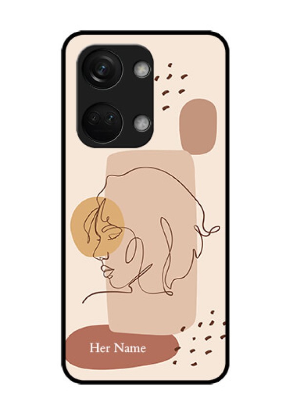 OnePlus Nord 3 5G Photo Printing on Glass Case - Calm Woman line art Design
