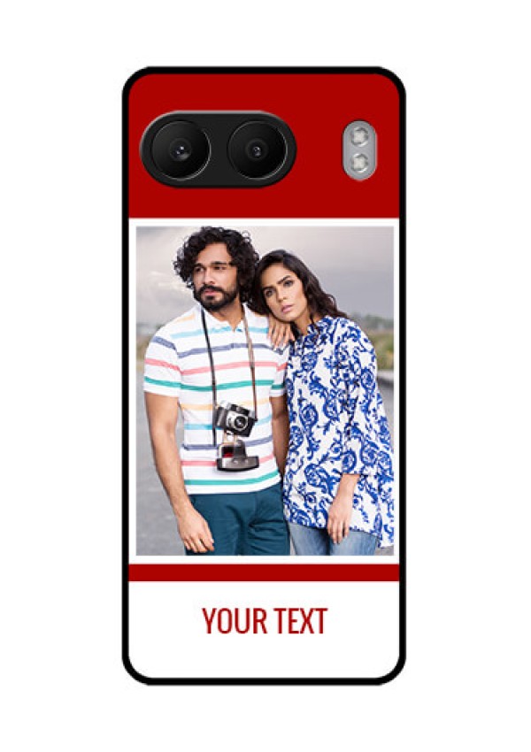 OnePlus Nord 4 5G Custom Glass Phone CaseRed Color Design