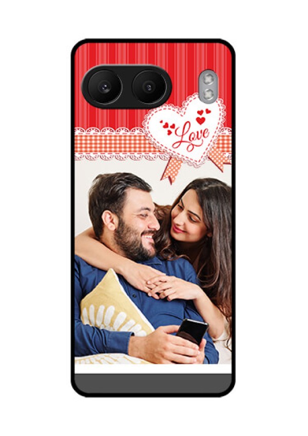 OnePlus Nord 4 5G Custom Glass Phone CaseRed Love Pattern Design