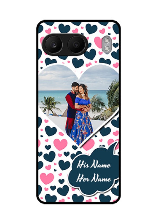 OnePlus Nord 4 5G Custom Glass Phone CasePink and Blue Heart Design
