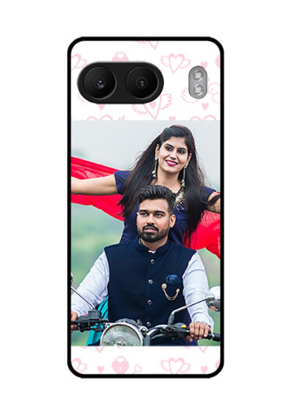 OnePlus Nord 4 5G Custom Glass Phone CasePink Flying Heart Design