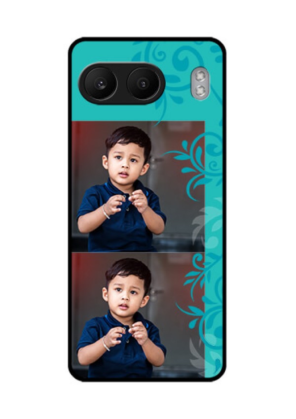 OnePlus Nord 4 5G Custom Glass Phone CaseWith Photo And Green Floral Design