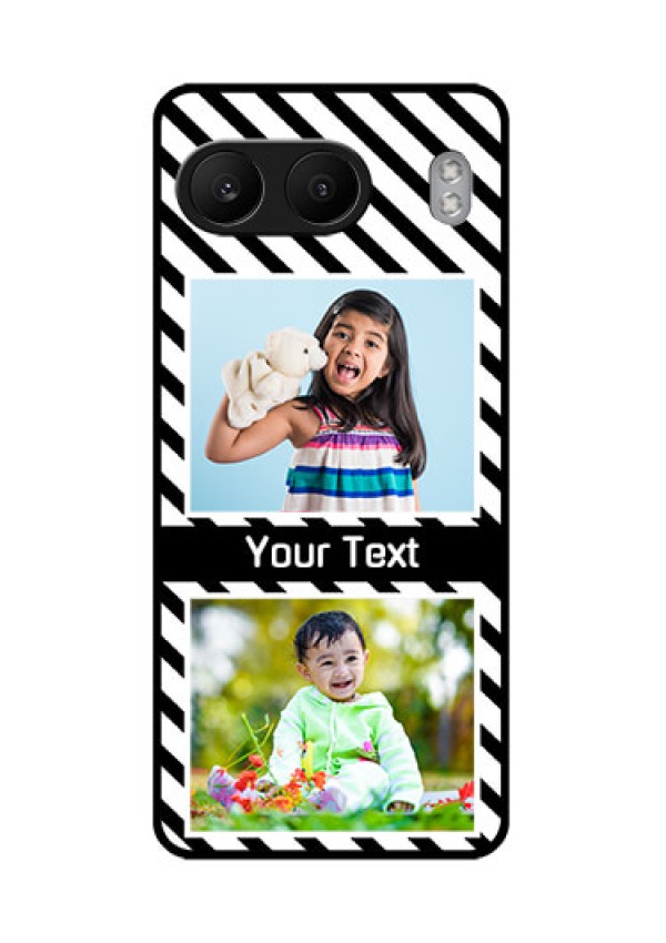 OnePlus Nord 4 5G Custom Glass Phone CaseBlack And White Stripes Design
