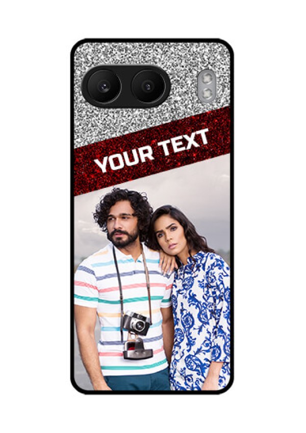 OnePlus Nord 4 5G Custom Glass Phone CaseImage Holder With Glitter Strip Design