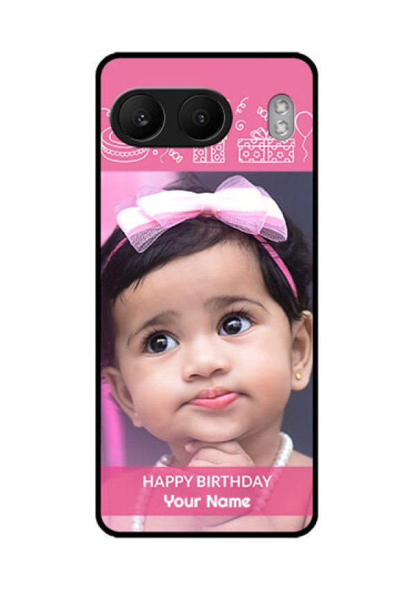 OnePlus Nord 4 5G Custom Glass Phone CaseWith Birthday Line Art Design