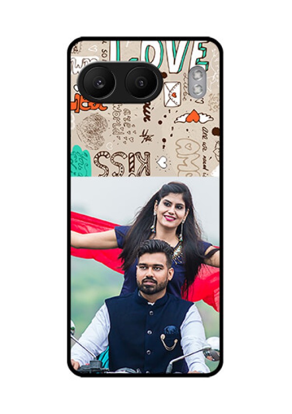 OnePlus Nord 4 5G Custom Glass Phone CaseLove Doodle Pattern