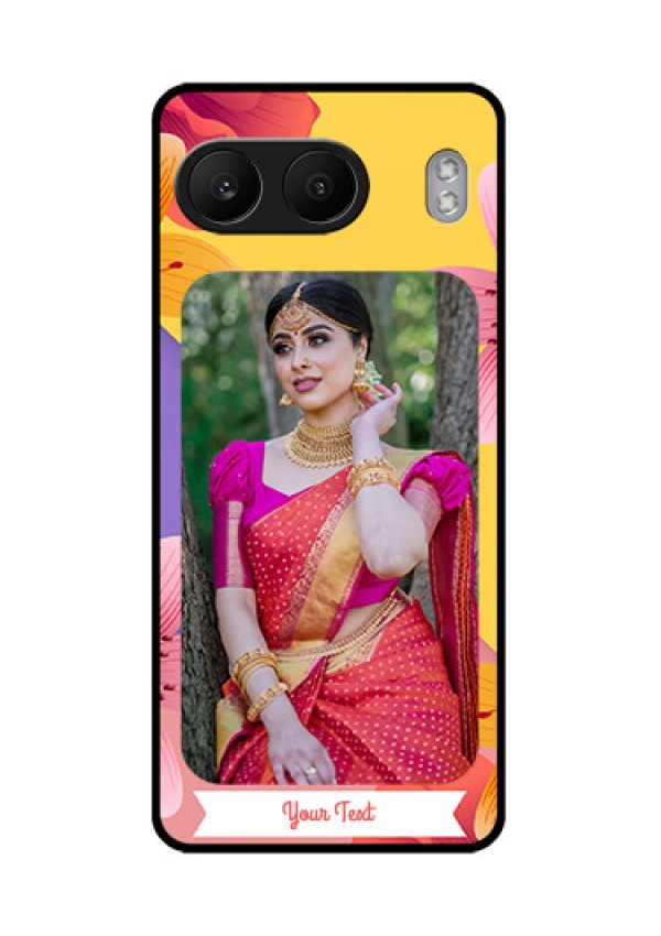 OnePlus Nord 4 5G Custom Glass Phone Case3 Image With Vintage Floral Design