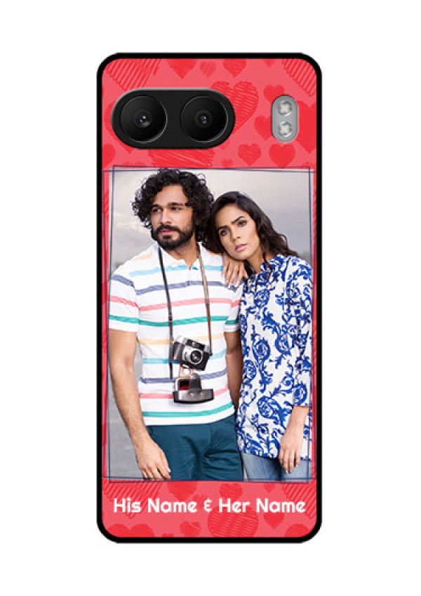 OnePlus Nord 4 5G Custom Glass Phone CaseWith Red Heart Symbols Design