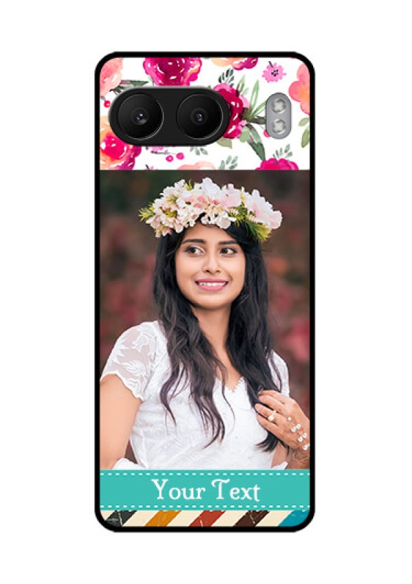 OnePlus Nord 4 5G Custom Glass Phone CaseWater Colors Floral Design