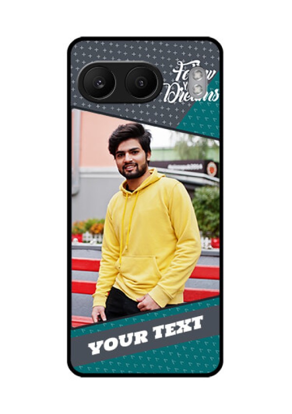 OnePlus Nord 4 5G Custom Glass Phone CaseBackground Pattern Design With Quote