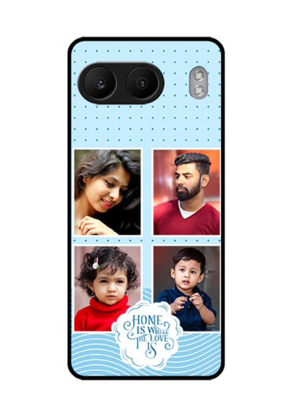 OnePlus Nord 4 5G Custom Glass Phone CaseCute Love Quote With 4 Pic Upload Design