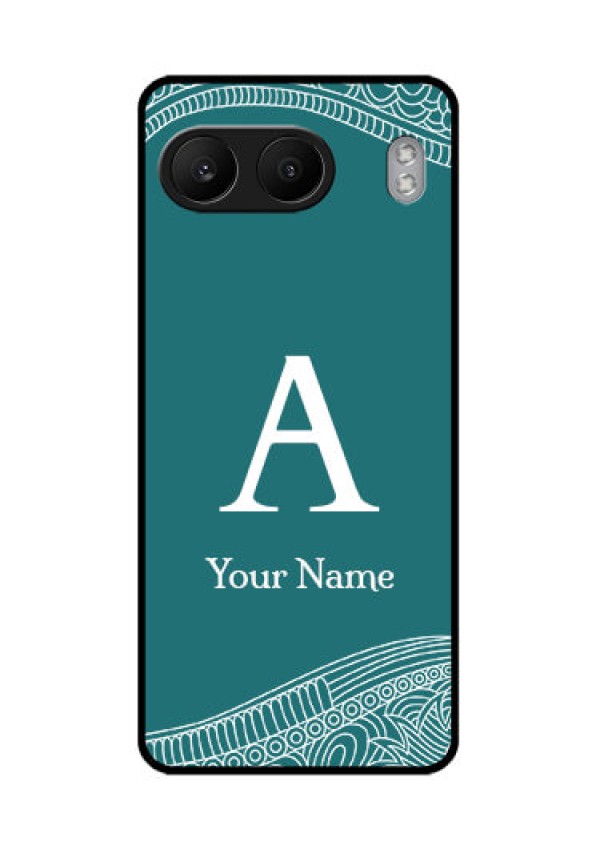 OnePlus Nord 4 5G Custom Glass Phone CaseLine Art Pattern With Custom Name Design