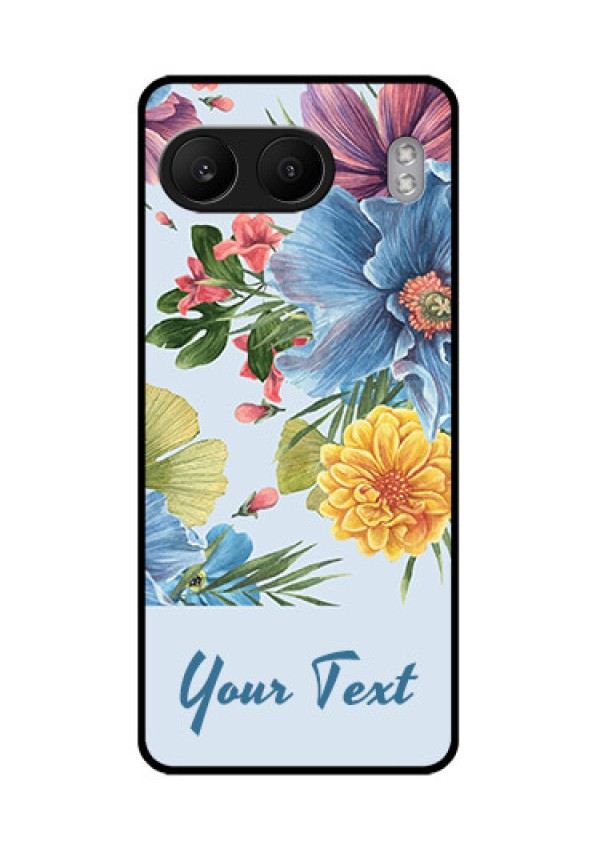 OnePlus Nord 4 5G Custom Glass Phone CaseStunning Watercolored Flowers Painting Design