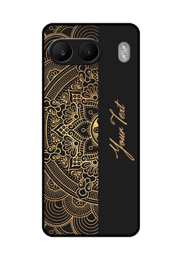 OnePlus Nord 4 5G Custom Glass Phone CaseMandala Art With Custom Text Design
