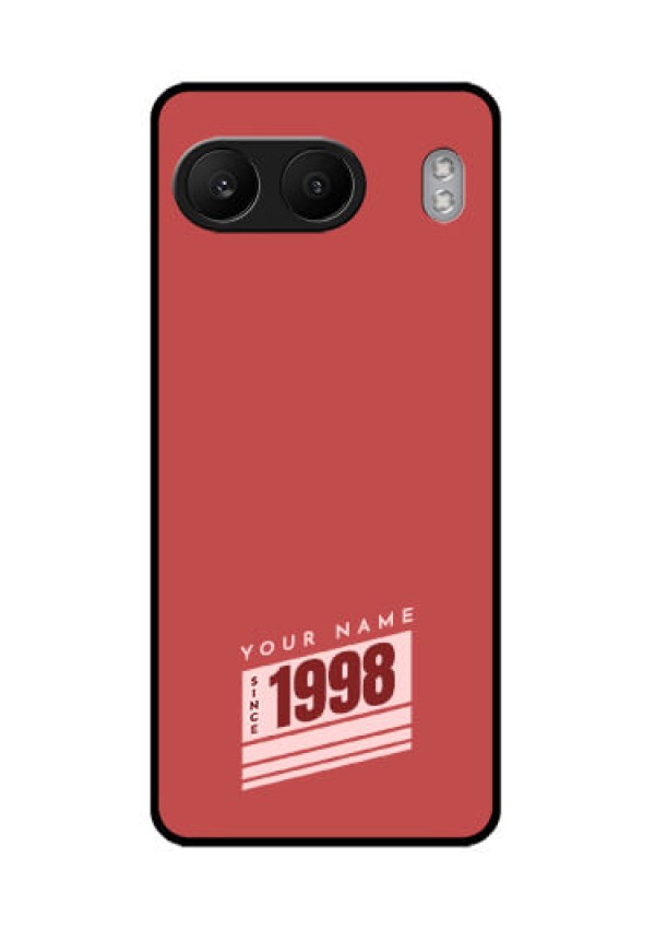 OnePlus Nord 4 5G Custom Glass Phone CaseRed Custom Year Of Birth Design