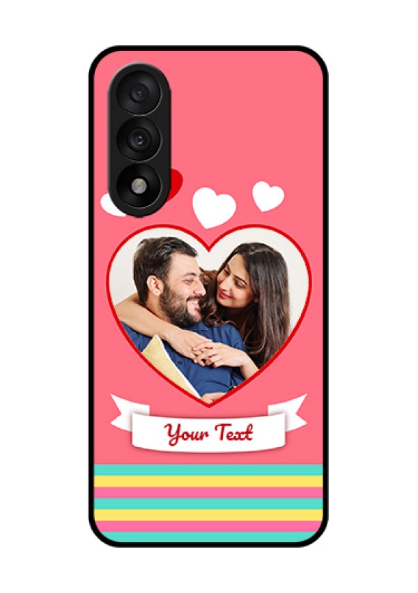 OnePlus Nord 5 5G Custom Glass Phone Case - Love Shapes Doodle Design