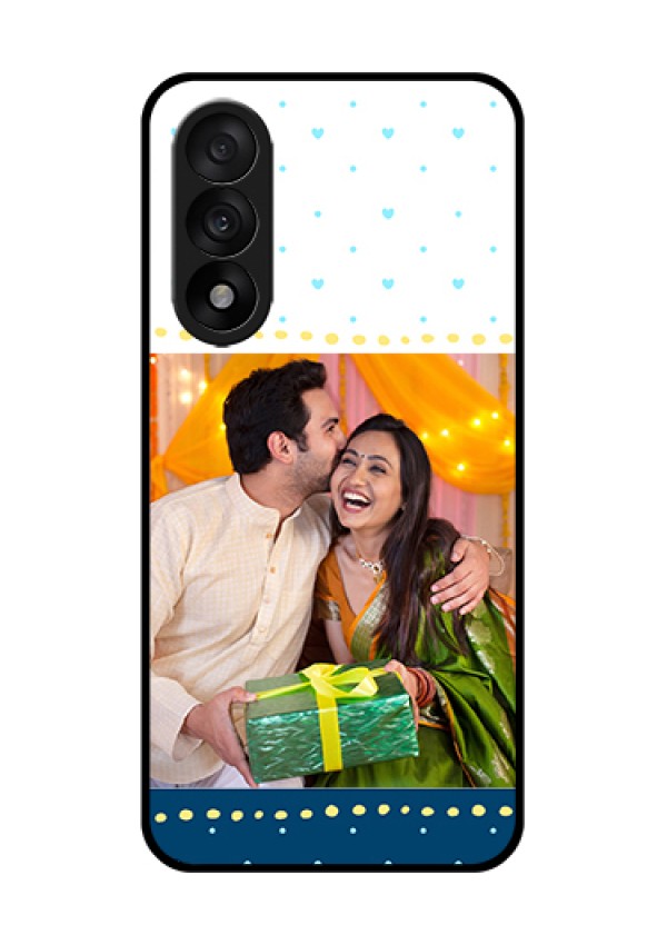 OnePlus Nord 5 5G Custom Glass Phone Case - White And Blue Abstract Design