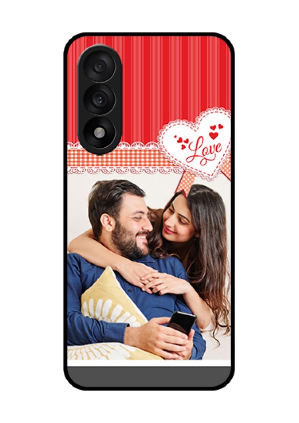 OnePlus Nord 5 5G Custom Glass Phone Case - Red Love Pattern Design