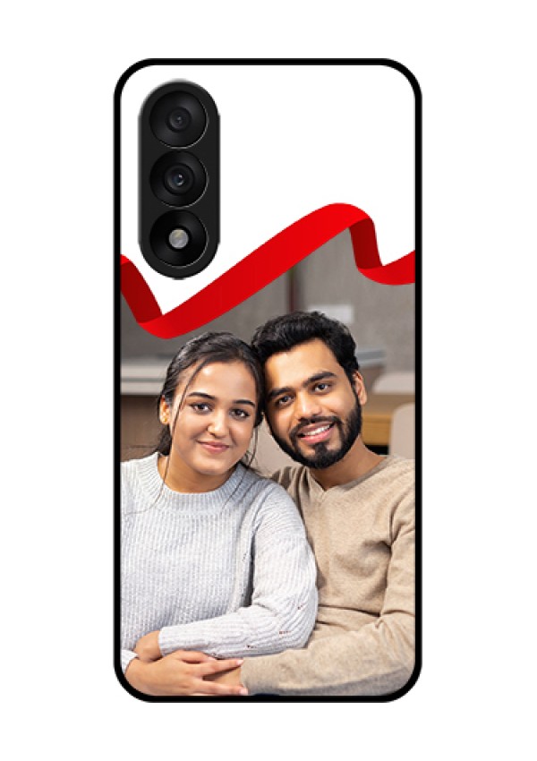 OnePlus Nord 5 5G Custom Glass Phone Case - Red Ribbon Frame Design