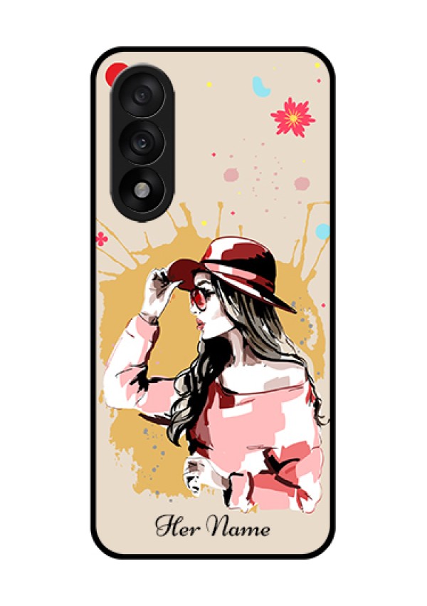 OnePlus Nord 5 5G Custom Glass Phone Case - Women With Pink Hat Design