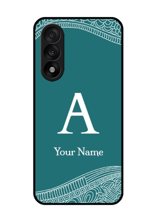 OnePlus Nord 5 5G Custom Glass Phone Case - Line Art Pattern With Custom Name Design